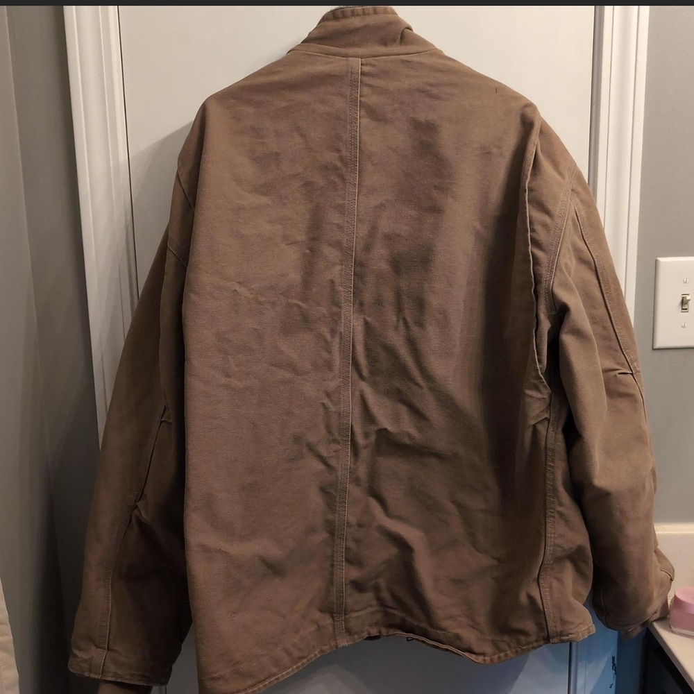 Carhartt Jacket Men's XXL Sherpa Lined Muskegon Jacket Tan/Brown Canvas - Picture 3 of 8